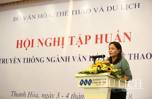 Thứ trưởng Bộ VHTTDL Trịnh Thị Thủy phát biểu tại hội nghị
